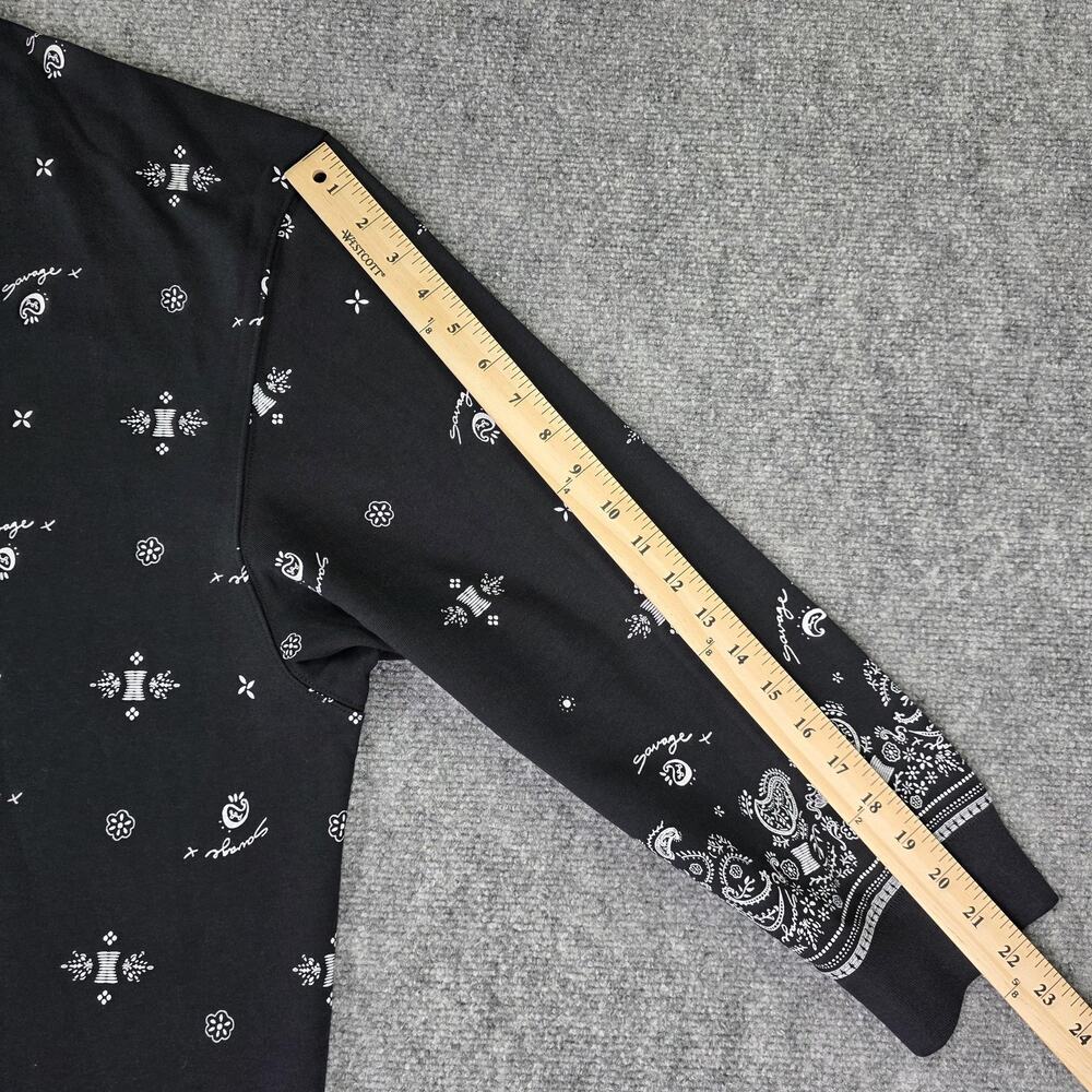Savage X Fenty Shirt Womens 4X Black Bandana Paisley Long Sleeve Polo Top - Picture 8 of 16